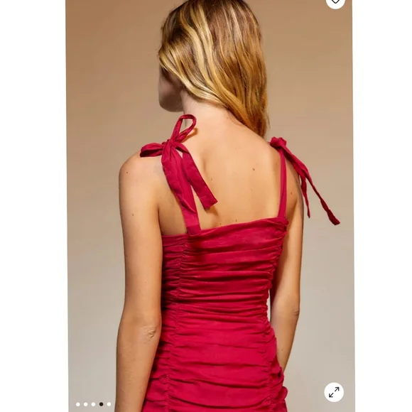 Urban Outfitters MINKPINK Little Darling Ruched Mini Dress size M - Picture 4 of 11